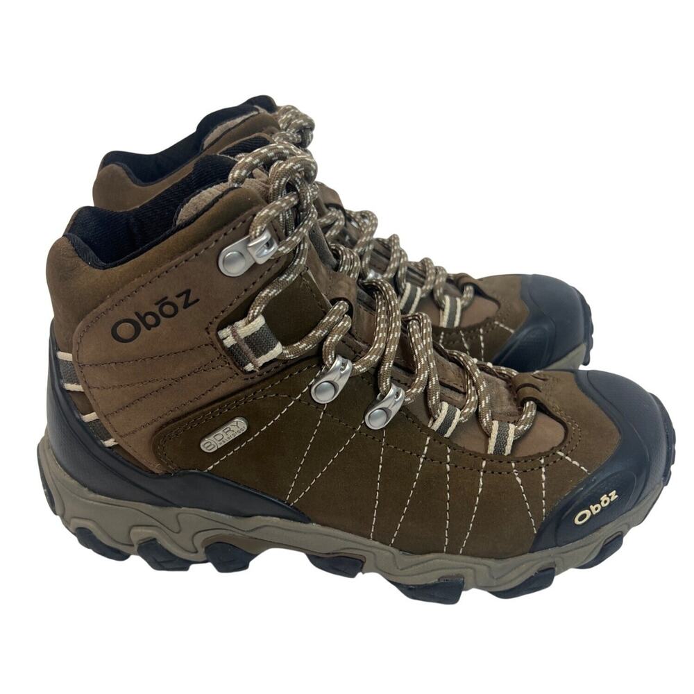 Oboz Bridger Mid B-Dry Hiking‎ Boots Women's 7 Mid Shaft Waterproof Walnut 22102